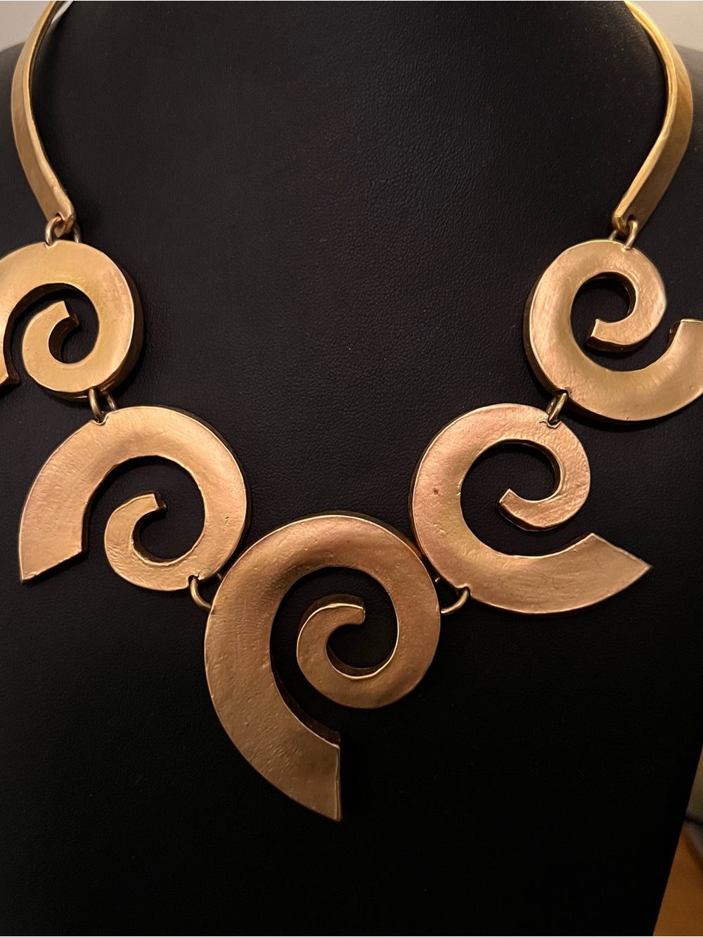 Vintage Gold Spiral Statement Collar Necklace
